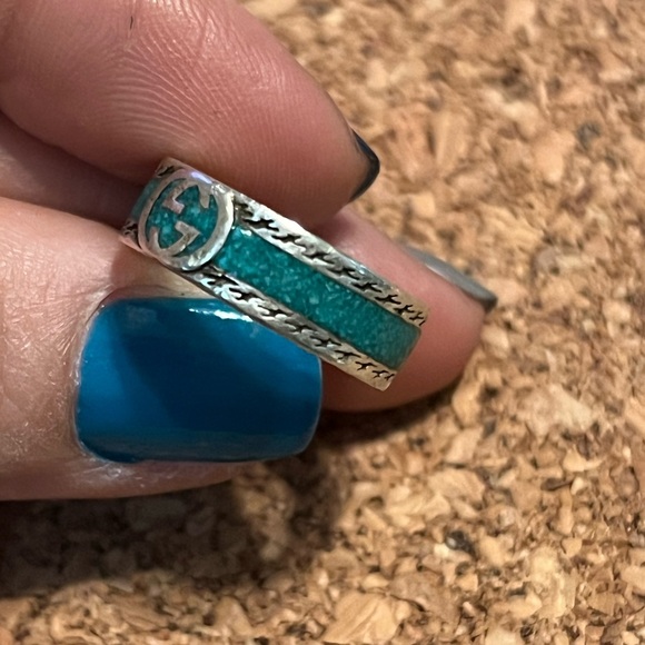GUCCI 925 Silver Interlocking G Ring- Size 11/US 5 3/4 - Picture 9 of 12